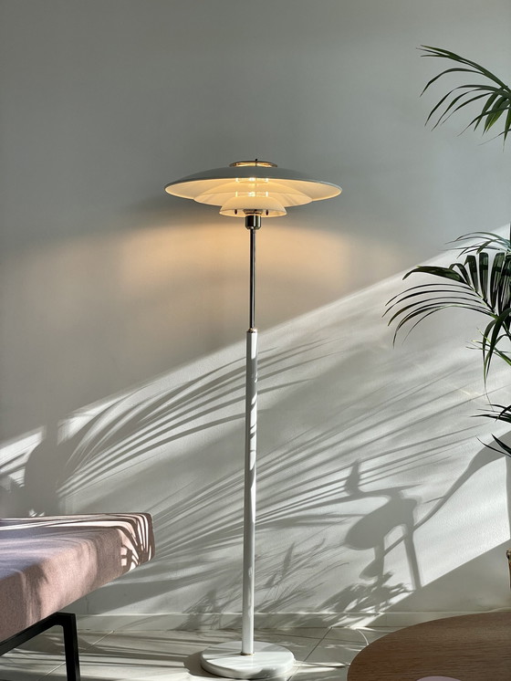 Image 1 of Belid Sweden Large Floor Lamp White Scale Lamp