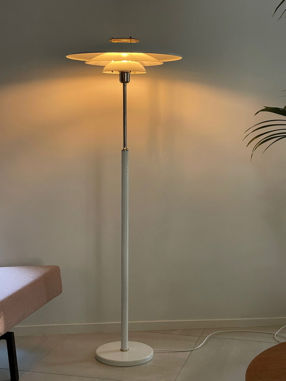 Image 1 of Belid Sweden Large Floor Lamp White Scale Lamp