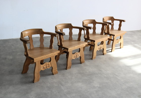 Image 1 of 4x brutalist dining chairs