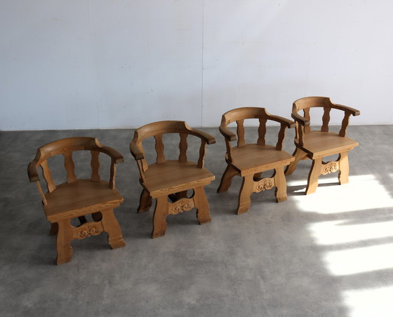 Image 1 of 4x brutalist dining chairs