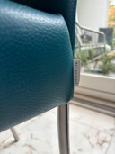 8X Bert Plantagie Dining Room Chairs (Leather, Petrol)