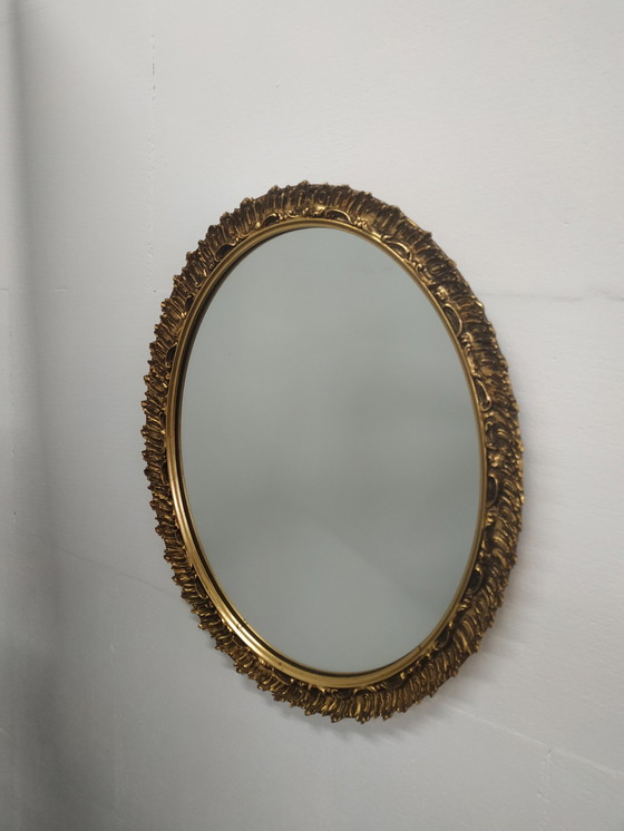Image 1 of Vintage 60Ies 'Hollywood Regency Style' Oval Mirror (56 X 47 Cm)