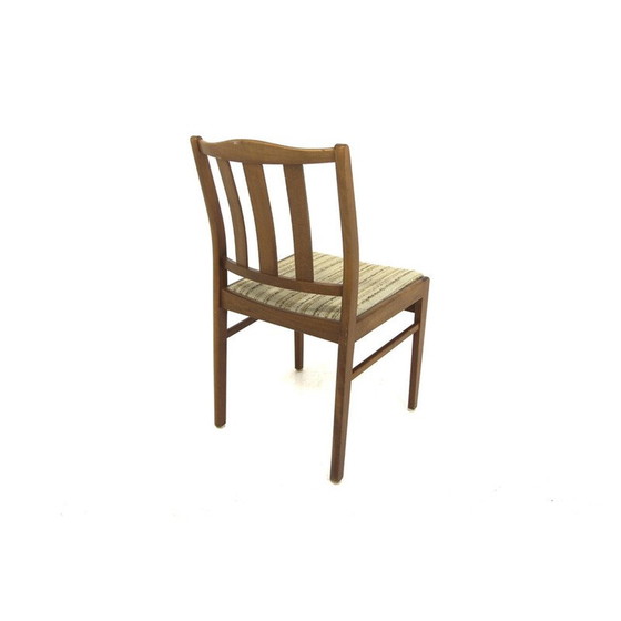 Image 1 of Set di 4 sedie vintage in faggio e tessuto, Svezia 1960