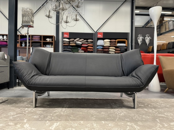 Image 1 of Leolux Tango 3 Seater Sofa Black Leather