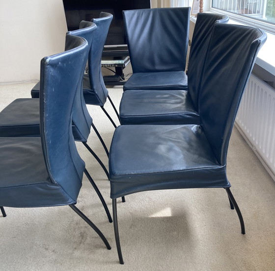 Image 1 of 6x Montis Spica dining chairs blue