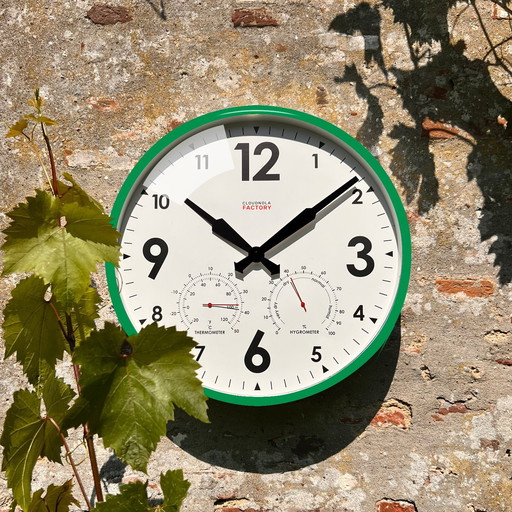 Cloudnola Factory Outdoor Clock Green