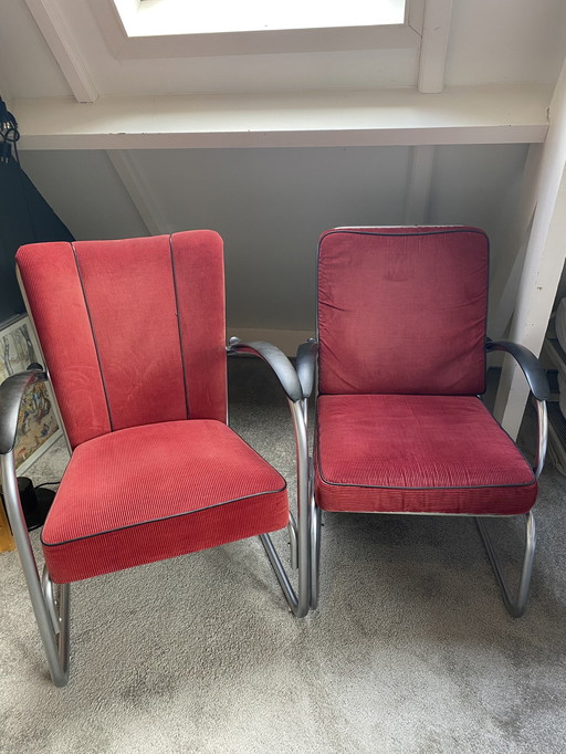 2x Gebr van der stroom Model Gispen chair