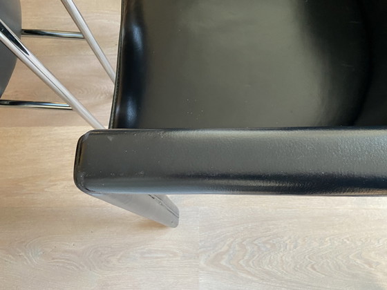 Image 1 of 4X Leolux Cachucha Black Leather Dining Chair