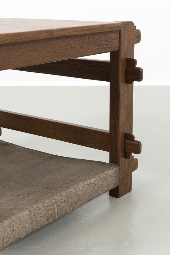 Image 1 of Brutalist coffee table with magazine rack