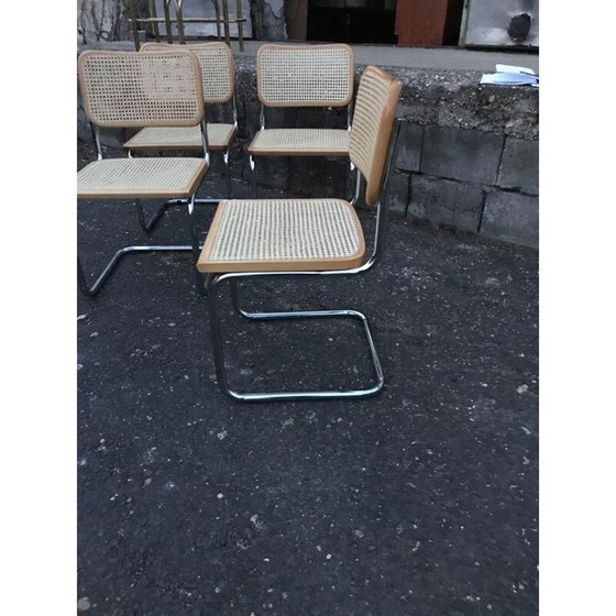 Image 1 of Set of 4 mid-century cesca chairs by Marcel Breuer