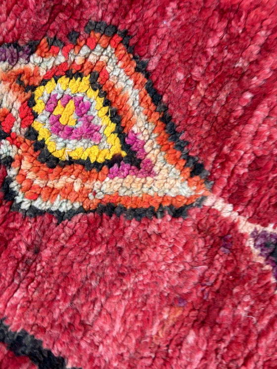 Image 1 of Tapis berbère traditionnel marocain rouge, 70x320 cm