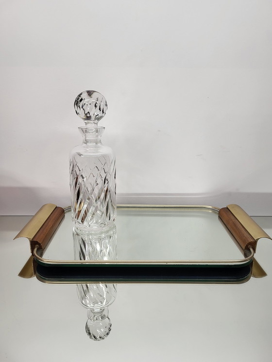 Image 1 of Vassoio vintage o vassoio da portata con vetro a specchio