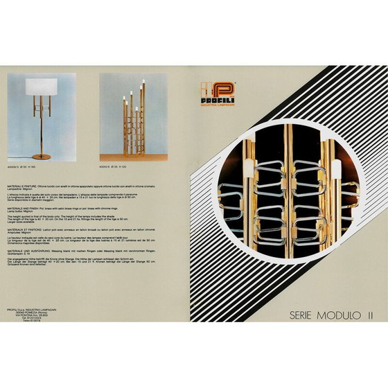 Image 1 of Vintage chandelier in polished brass and chrome by Gaetano Sciolari, Italy 1970