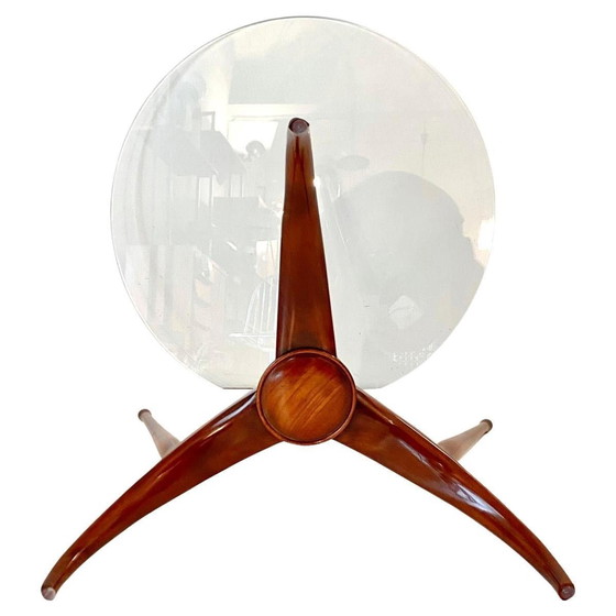 Image 1 of 1X Midcentury Modern Spider Legs Wood Coffee Table In The Style Of Carlo De Carli