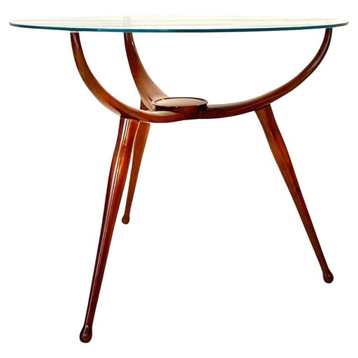 1X Midcentury Modern Spider Legs Wood Coffee Table In The Style Of Carlo De Carli