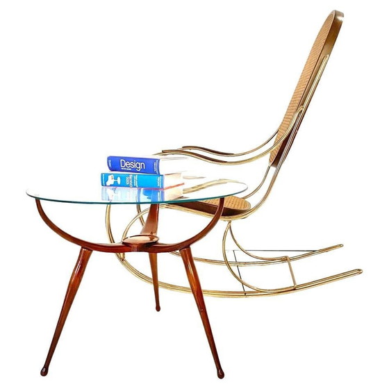 Image 1 of 1X Midcentury Modern Spider Legs Wood Coffee Table In The Style Of Carlo De Carli