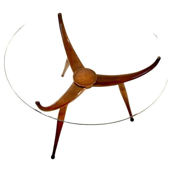 Image 1 of 1X Midcentury Modern Spider Legs Wood Coffee Table In The Style Of Carlo De Carli