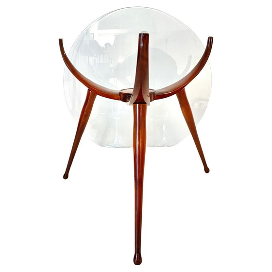 Image 1 of 1X Midcentury Modern Spider Legs Wood Coffee Table In The Style Of Carlo De Carli