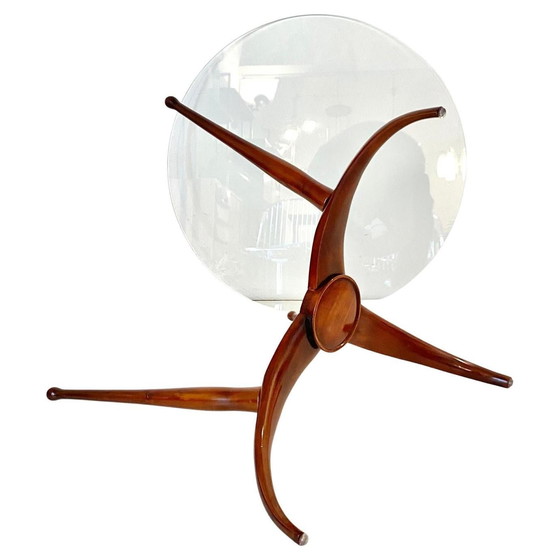 Image 1 of 1X Midcentury Modern Spider Legs Wood Coffee Table In The Style Of Carlo De Carli