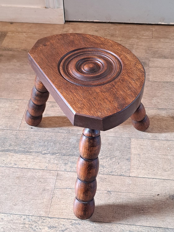 Image 1 of Turned Wood Tripod Stool