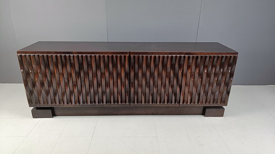 Image 1 of Graphical brutalist credenza, 1980s