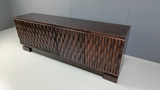 Image 1 of Graphical brutalist credenza, 1980s