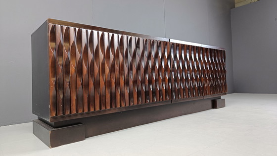 Image 1 of Graphical brutalist credenza, 1980s