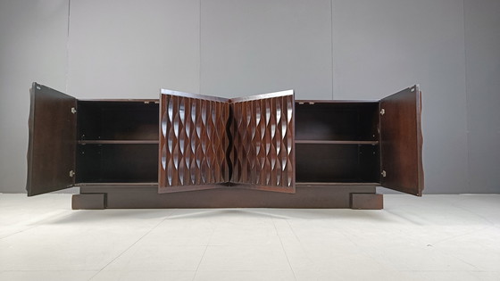 Image 1 of Graphical brutalist credenza, 1980s