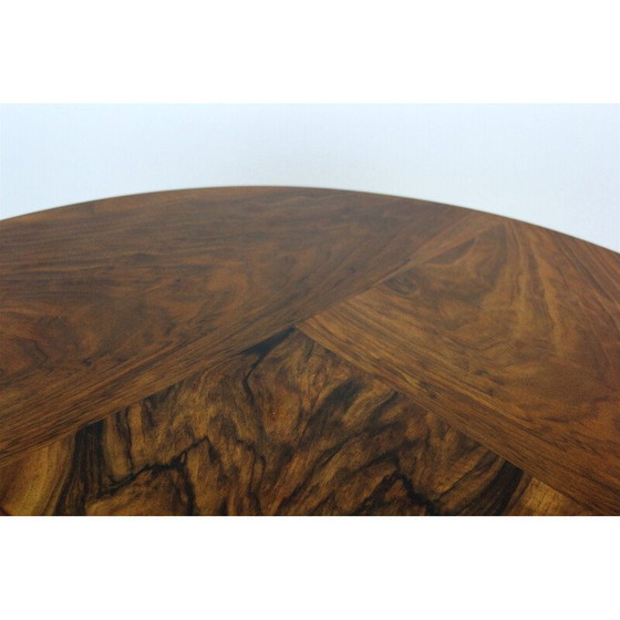 Image 1 of Vintage Bauhaus walnut and chrome round table by Robert Slezak, 1930s