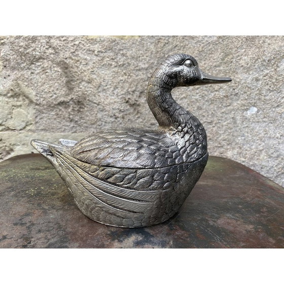 Image 1 of Vintage metal duck-shaped ice bucket by Mauro Manetti, 1970