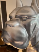 KARE Figurine décorative Toto XL argent