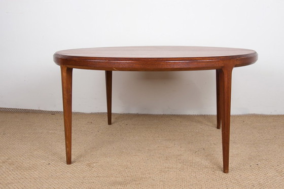 Image 1 of Large Round Danish Teak Coffee Table Model 283 By Johannes Andersen For Cfc Silkeborg 1960.