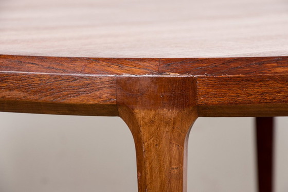 Image 1 of Large Round Danish Teak Coffee Table Model 283 By Johannes Andersen For Cfc Silkeborg 1960.