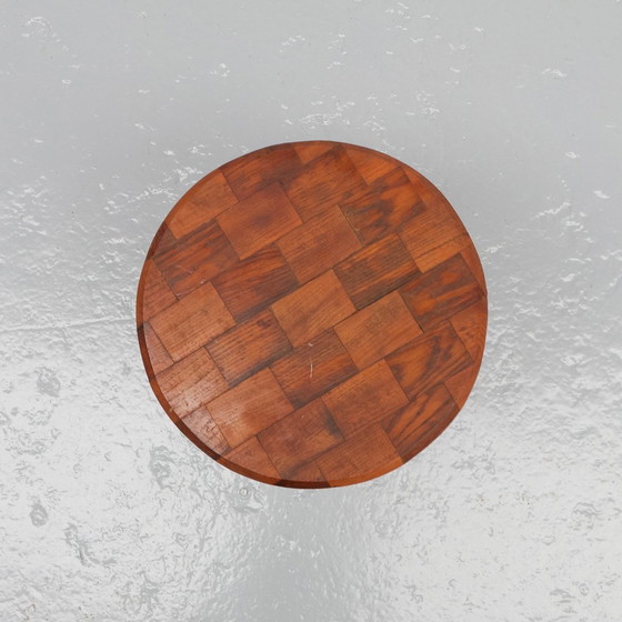 Image 1 of Wabi-Sabi Brutalist Wooden Side Table