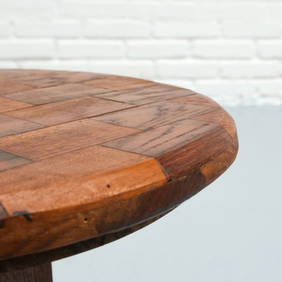Image 1 of Wabi-Sabi Brutalist Wooden Side Table