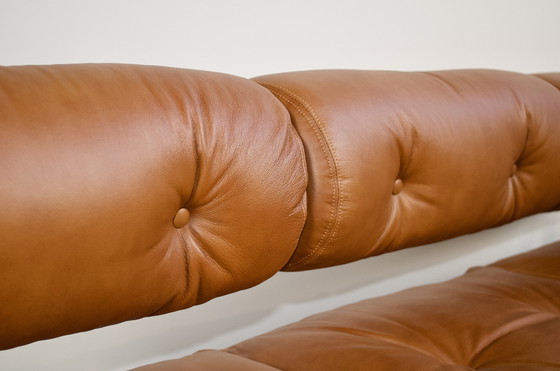 Image 1 of 3-seater Sofa Gs 195 Leather And Rosewood Gianni Songia 1963 Sormani Éditeur