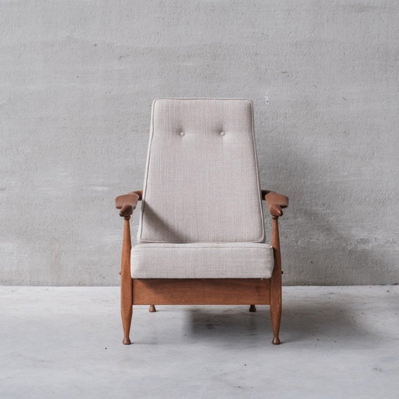Image 1 of Vintage oak armchair by Guillerme et Chambron, France 1960