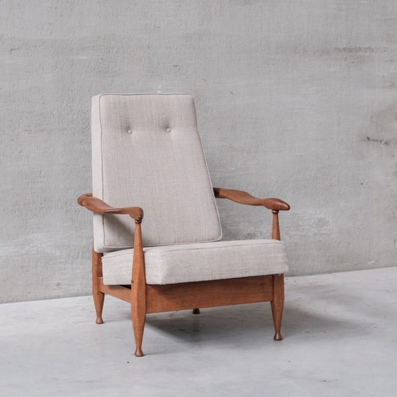Image 1 of Vintage oak armchair by Guillerme et Chambron, France 1960