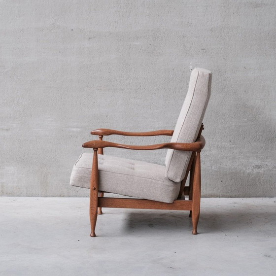 Image 1 of Vintage oak armchair by Guillerme et Chambron, France 1960