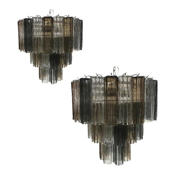 Image 1 of Pair Of 21St Century Murano Style Glass Sputnik Chandeliers