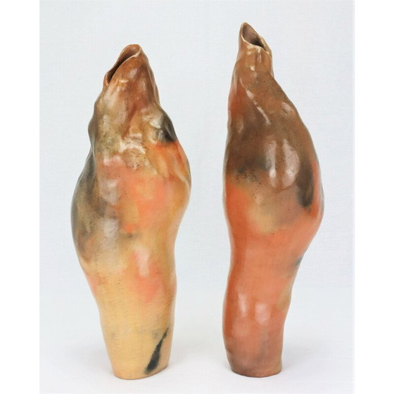Image 1 of Pair of vintage ceramic vases by Berthellot Manon