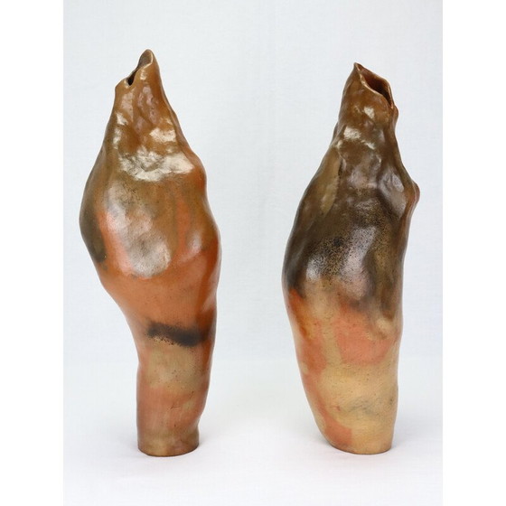 Image 1 of Pair of vintage ceramic vases by Berthellot Manon