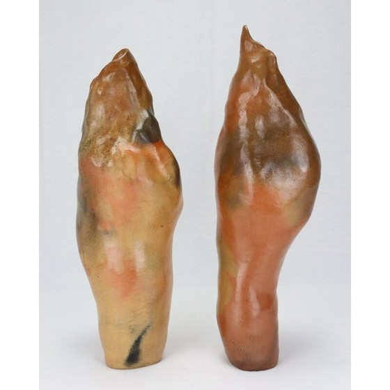 Image 1 of Pair of vintage ceramic vases by Berthellot Manon