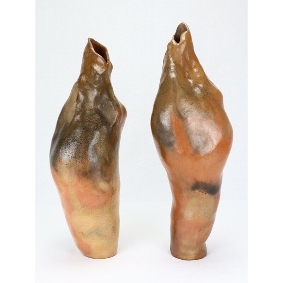 Image 1 of Pair of vintage ceramic vases by Berthellot Manon