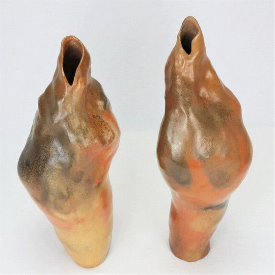 Image 1 of Pair of vintage ceramic vases by Berthellot Manon