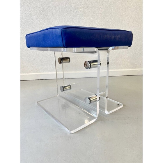 Image 1 of Vintage stools in plexiglass and chrome metal for La maison Marais International, France 1980