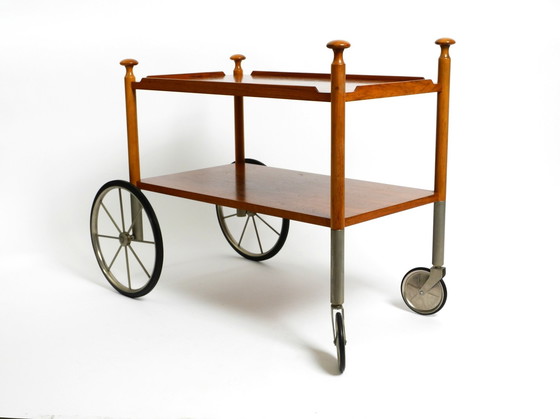 Image 1 of Very Rare Beautiful Mid Century Modern Bar Cart Made Of Walnut By Wilhelm Renz