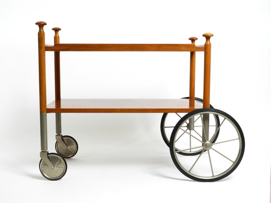 Image 1 of Very Rare Beautiful Mid Century Modern Bar Cart Made Of Walnut By Wilhelm Renz