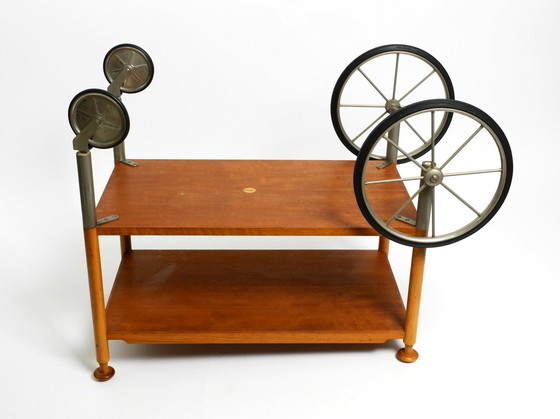 Image 1 of Very Rare Beautiful Mid Century Modern Bar Cart Made Of Walnut By Wilhelm Renz