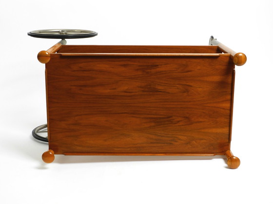 Image 1 of Very Rare Beautiful Mid Century Modern Bar Cart Made Of Walnut By Wilhelm Renz